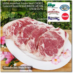 Beef Ribeye lip-on USDA CHOICE frozen whole cut +/- 8kg price/kg brand CREEKSTONE - PREORDER 2-3 days notice (Scotch-Fillet / Cube-Roll)